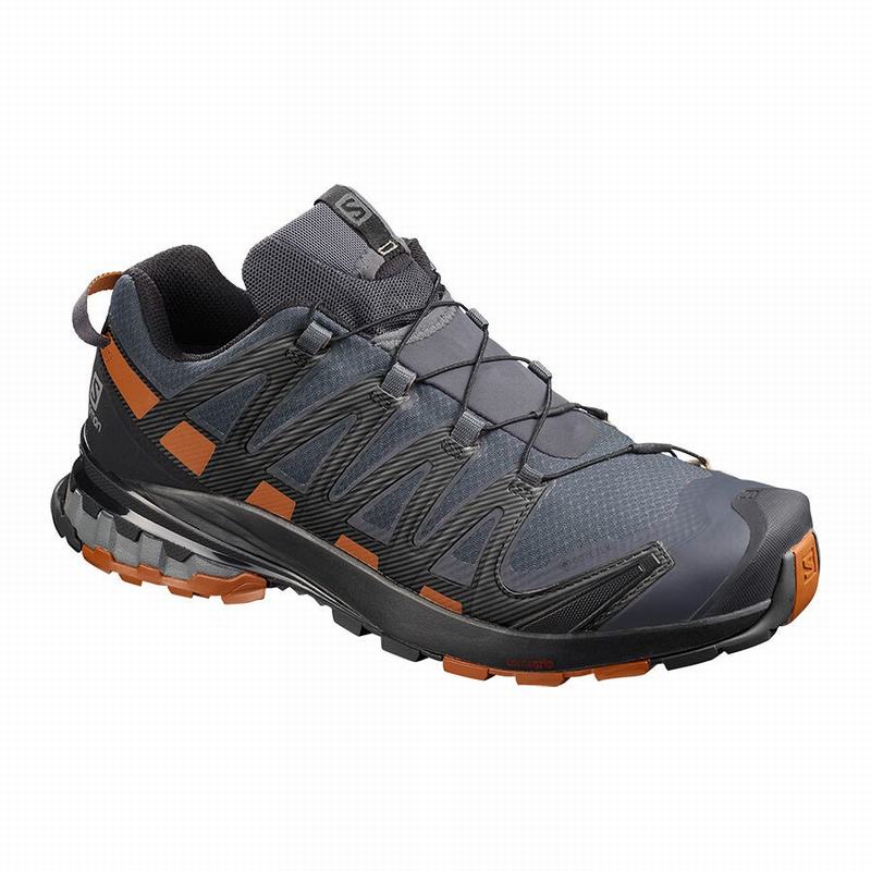 Salomon Singapore Mens Hiking Shoes - XA PRO 3D V8 GORE-TEX WIDE Dark Blue/Black | 75306-WYLF